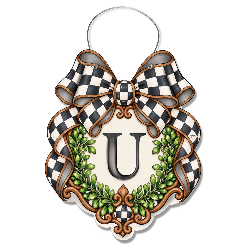 Fancy Crest Letter U Door Hanger