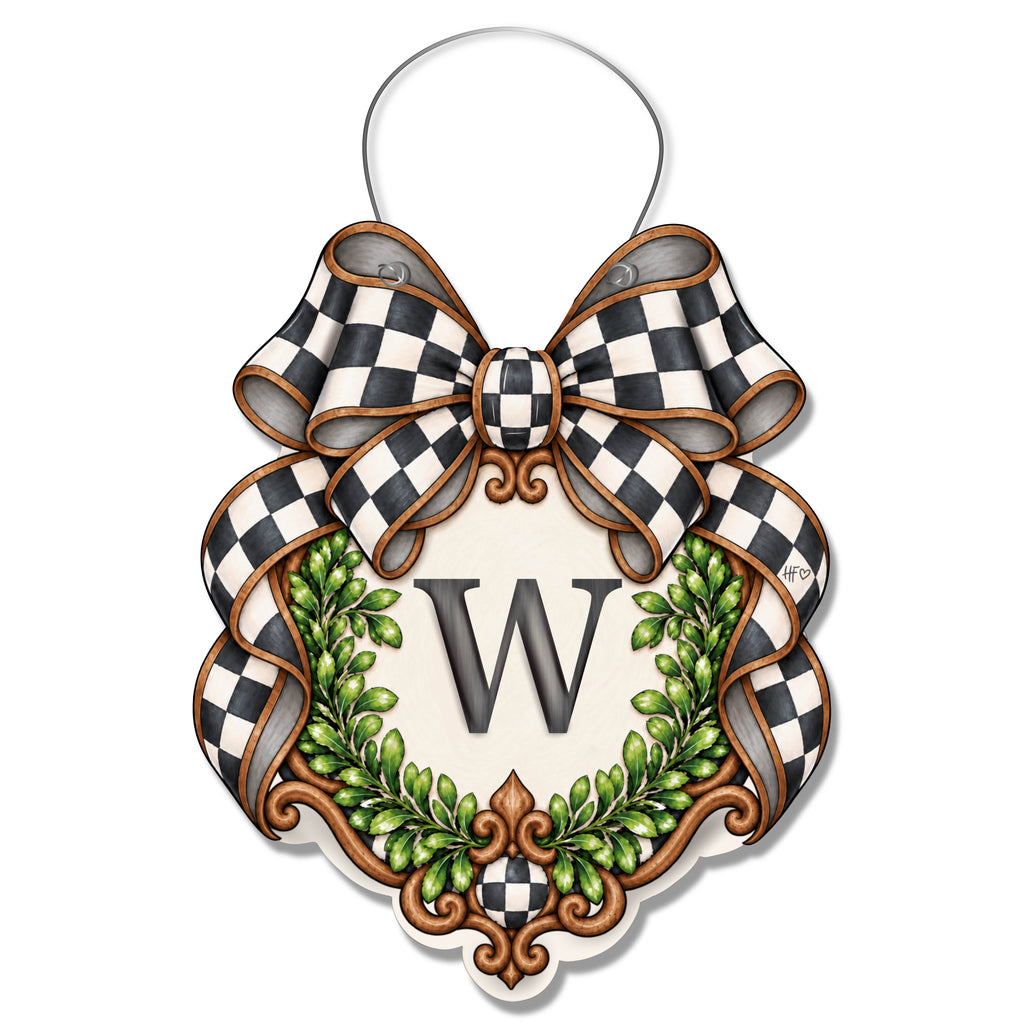 Fancy Crest Letter W Door Hanger