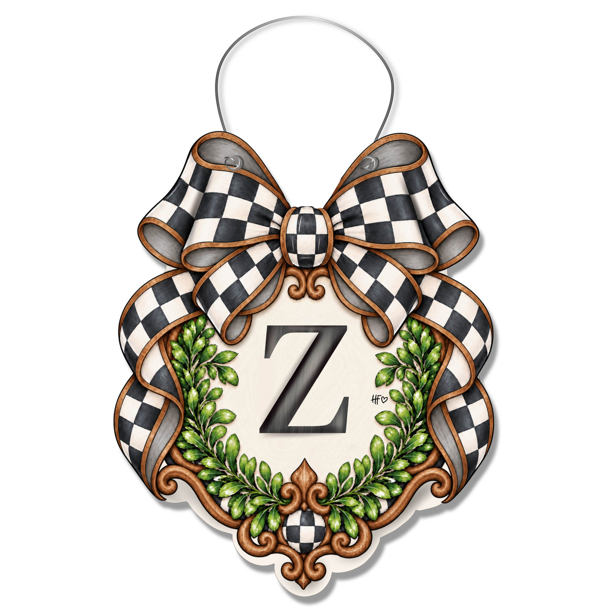 Fancy Crest Letter Z Door Hanger