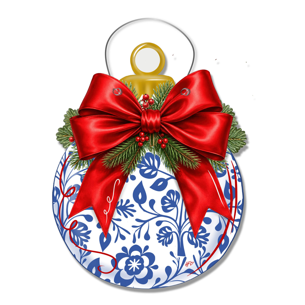 Festive in Blue Door Hanger