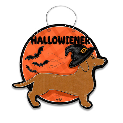 Hallowiener Dachshund Door Hanger