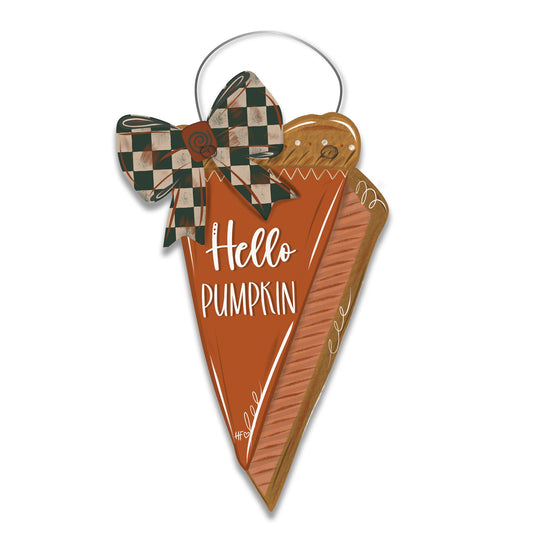 Hello Pumpkin Pie Thanksgiving Door Hanger