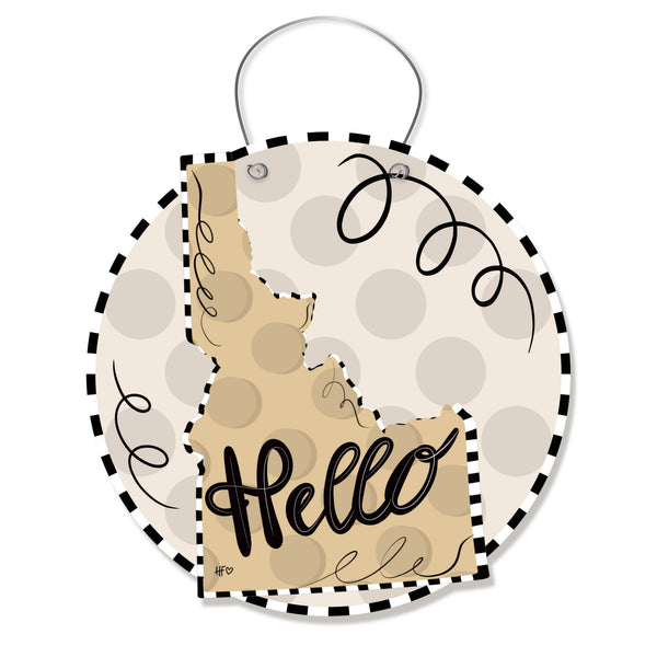 Dot States Idaho Door Hanger