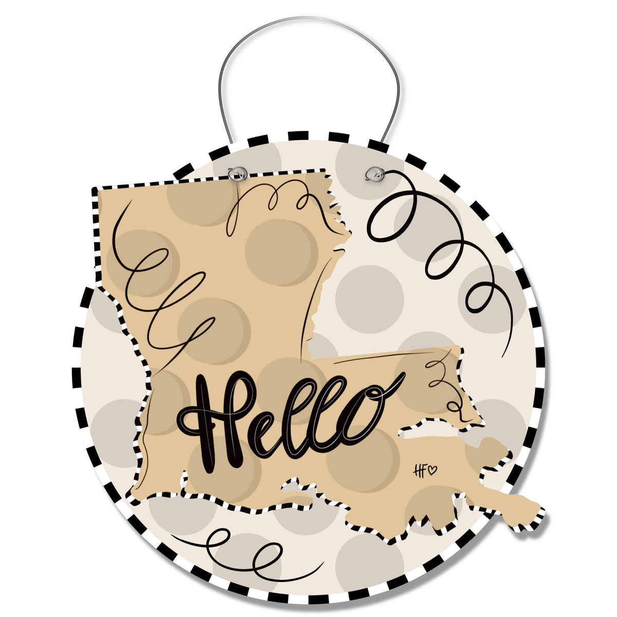Dot States Louisiana Door Hanger