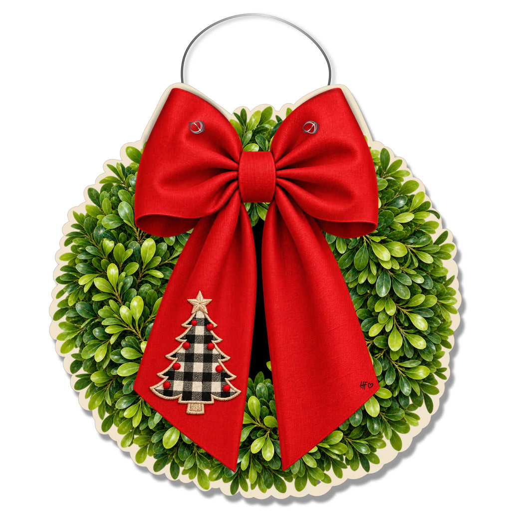 Minimal and Festive Door Hanger