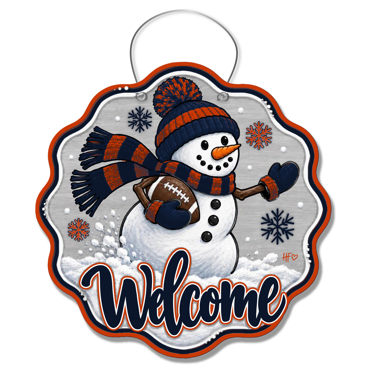 CHI Snowman Football Door Hanger