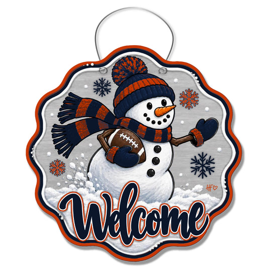 CHI Snowman Football Door Hanger