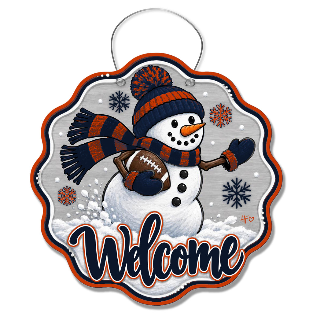 CHI Snowman Football Door Hanger