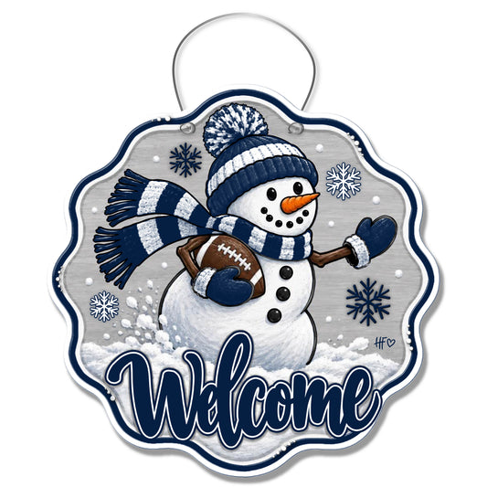 PSU Snowman Football Door Hanger