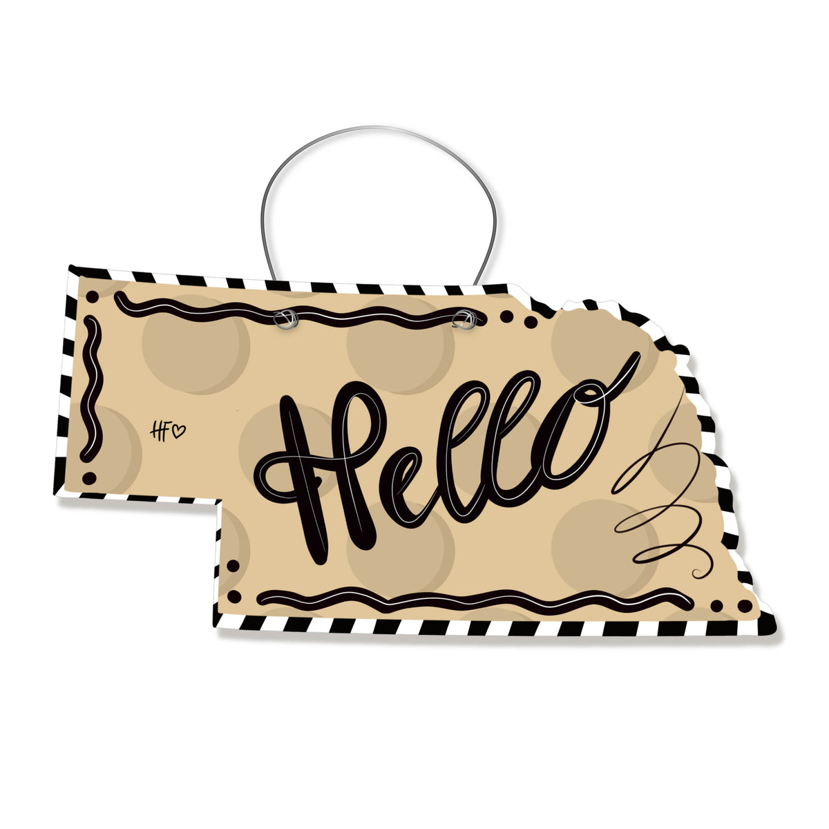 Dots Nebraska Door Hanger