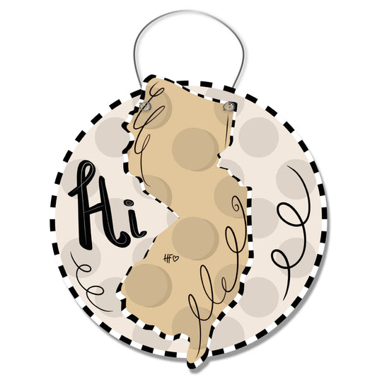 Dot States New Jersey Door Hanger