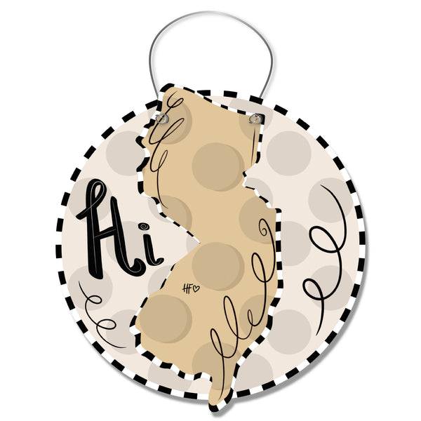 Dot States New Jersey Door Hanger
