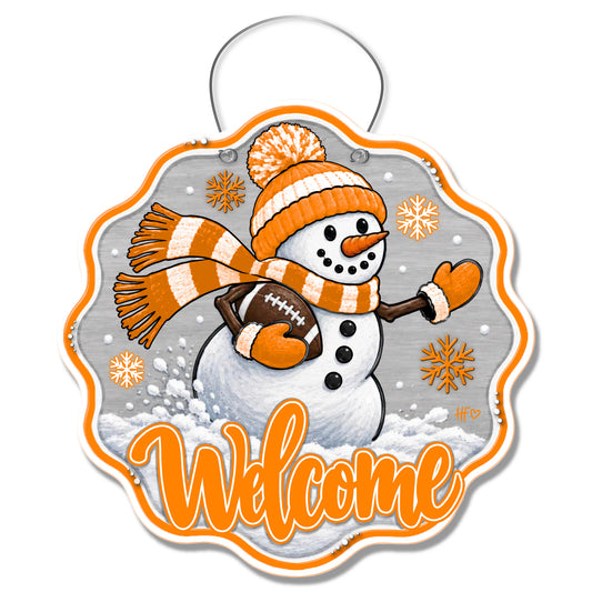 TENN Snowman Football Door Hanger