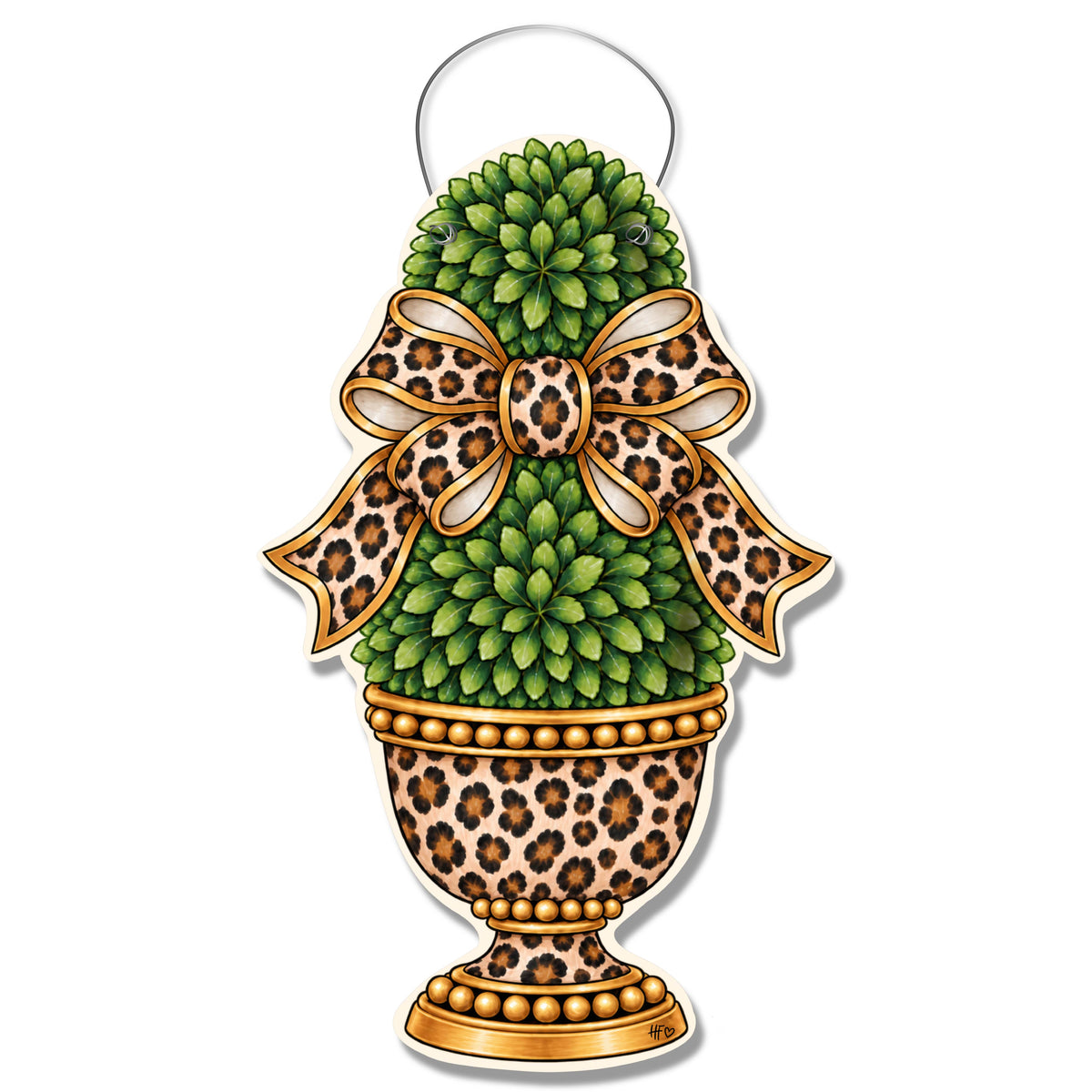 Planted in Leopard Door Hanger