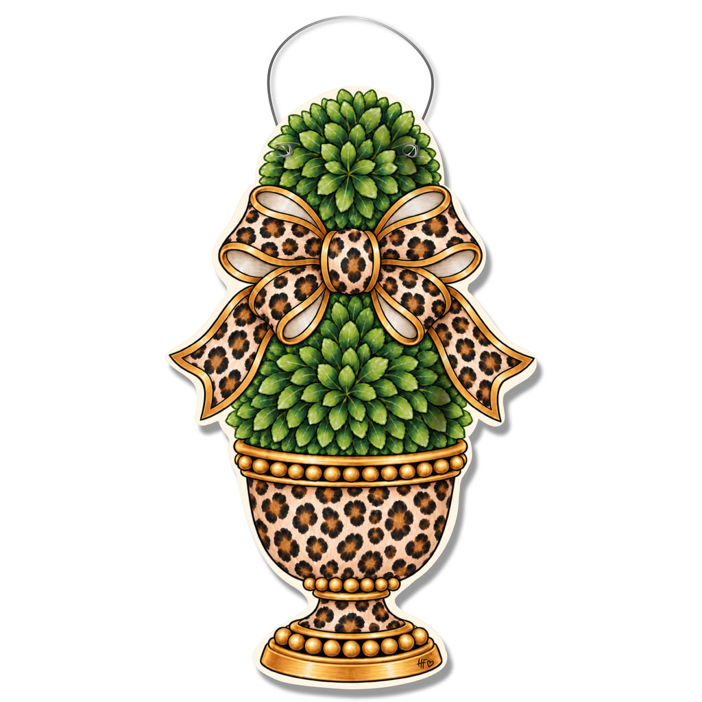 Planted in Leopard Door Hanger