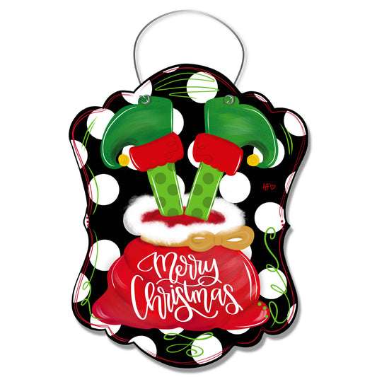 Polka Dots and Elf Feet Door Hanger
