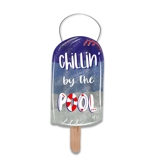 Chillin' by the Pool Popsicle Door Hanger