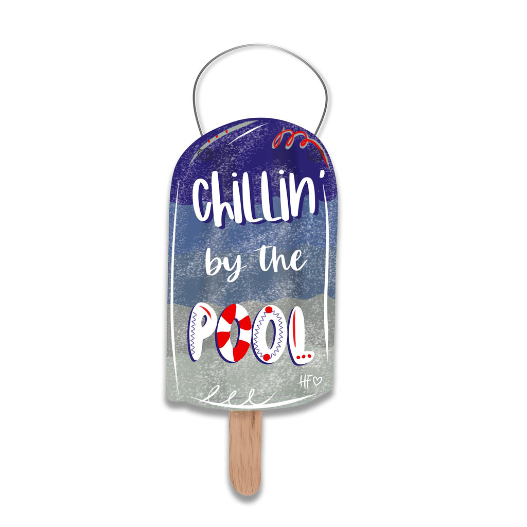 Chillin' by the Pool Popsicle Door Hanger