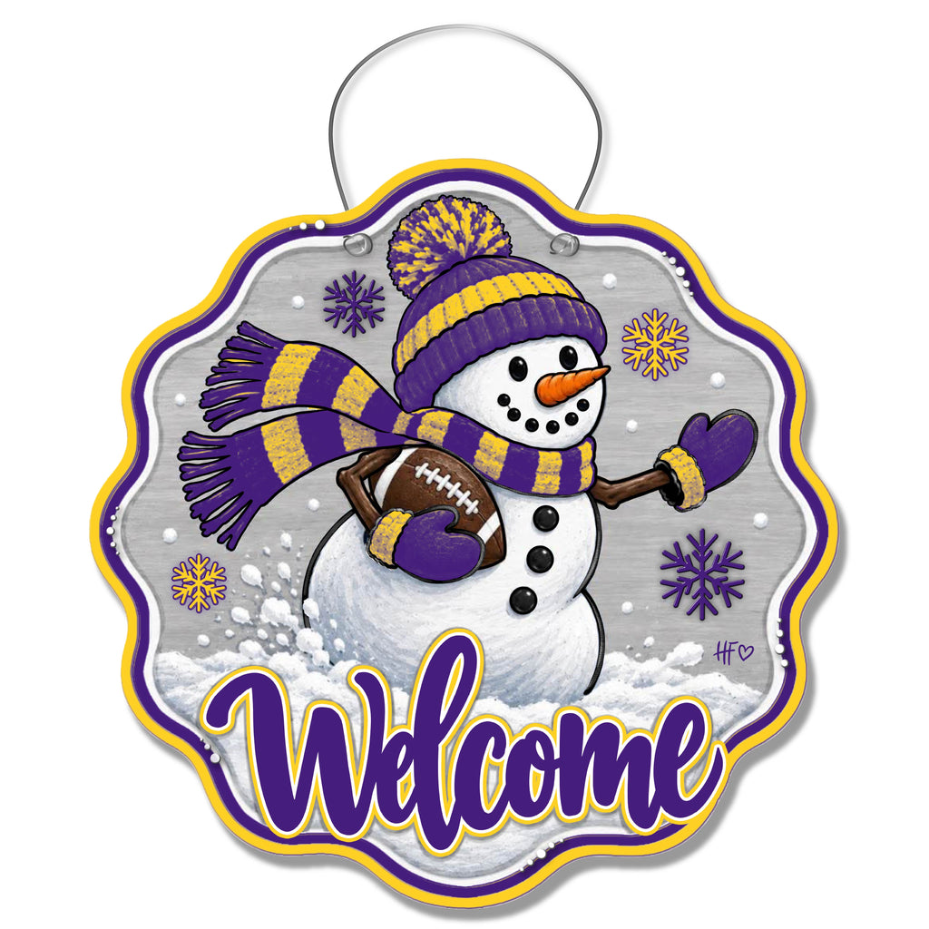 LSU Snowman Football Door Hanger
