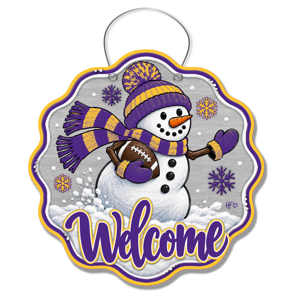 MIN Snowman Football Door Hanger