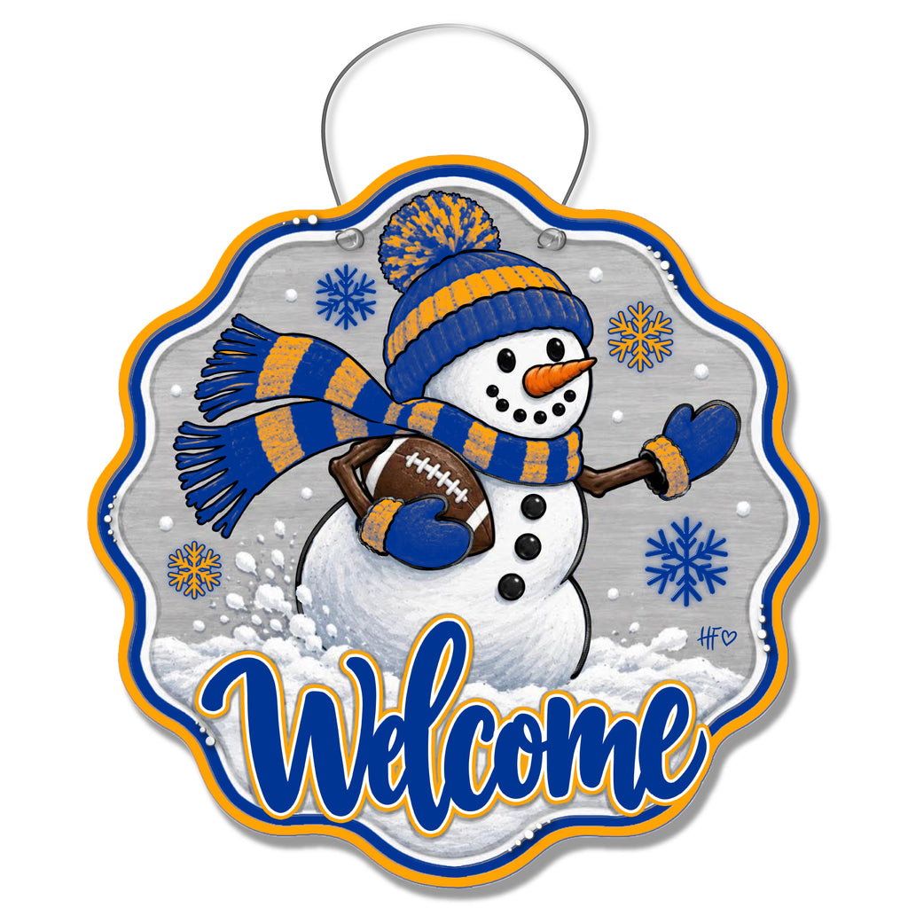 LAR Snowman Football Door Hanger