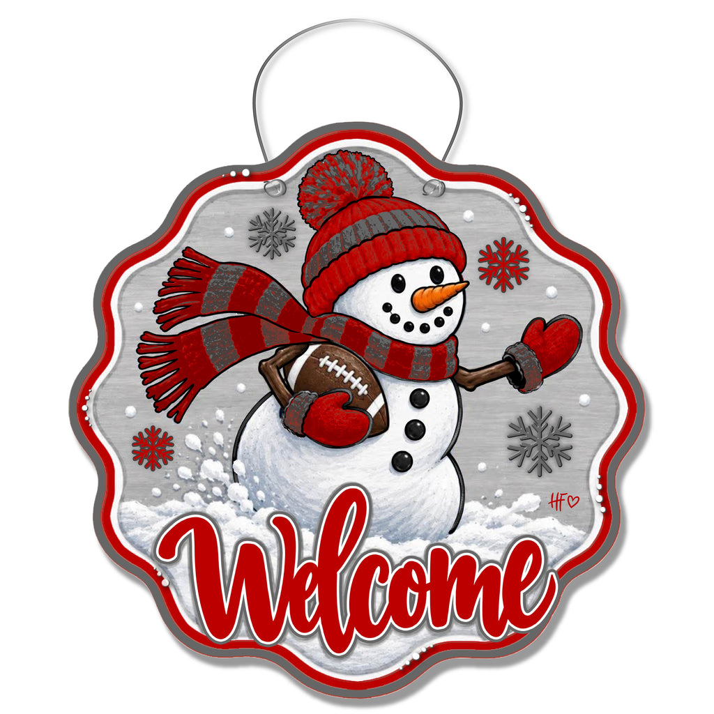 OSU Snowman Football Door Hanger