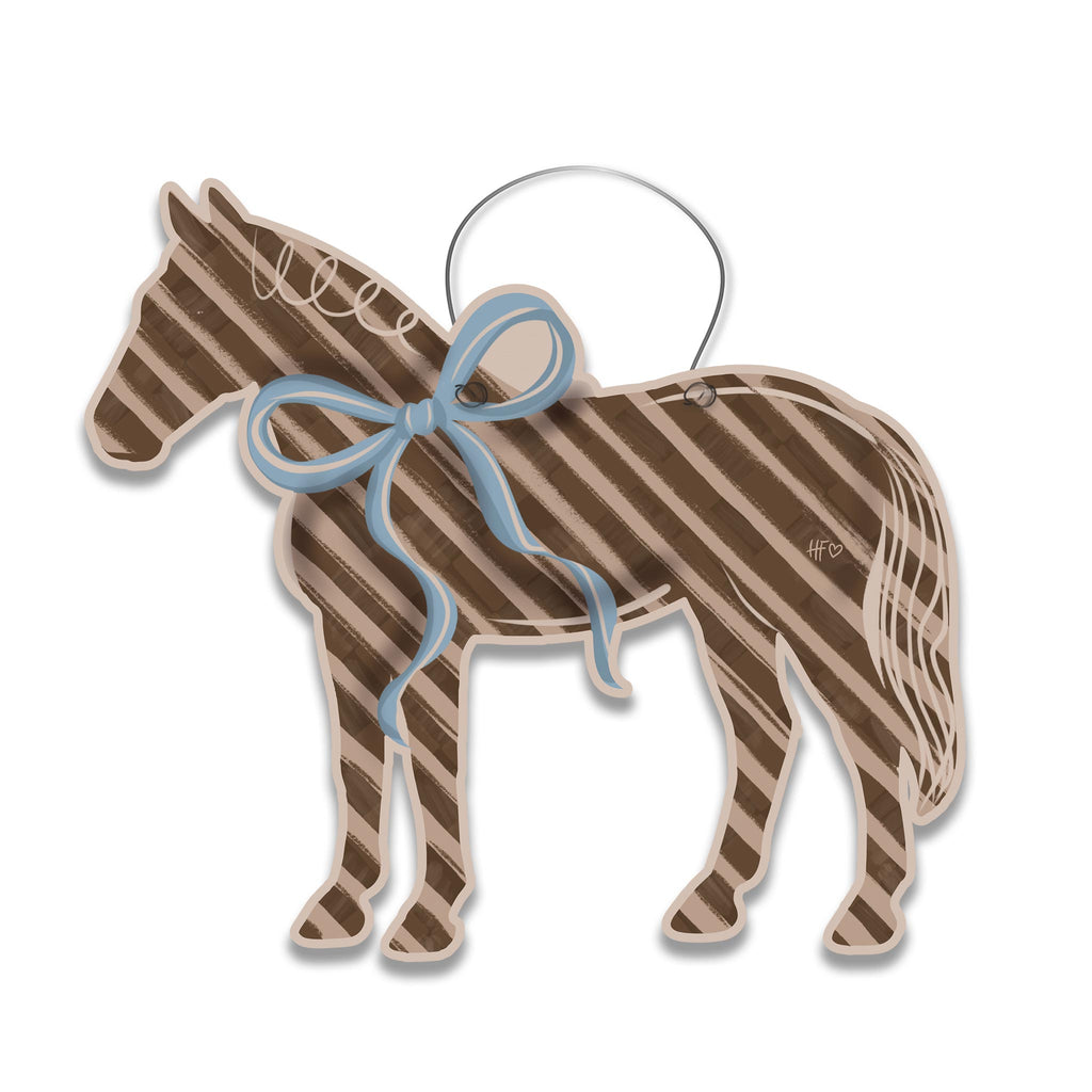 Striped Bow Horse Door Hanger