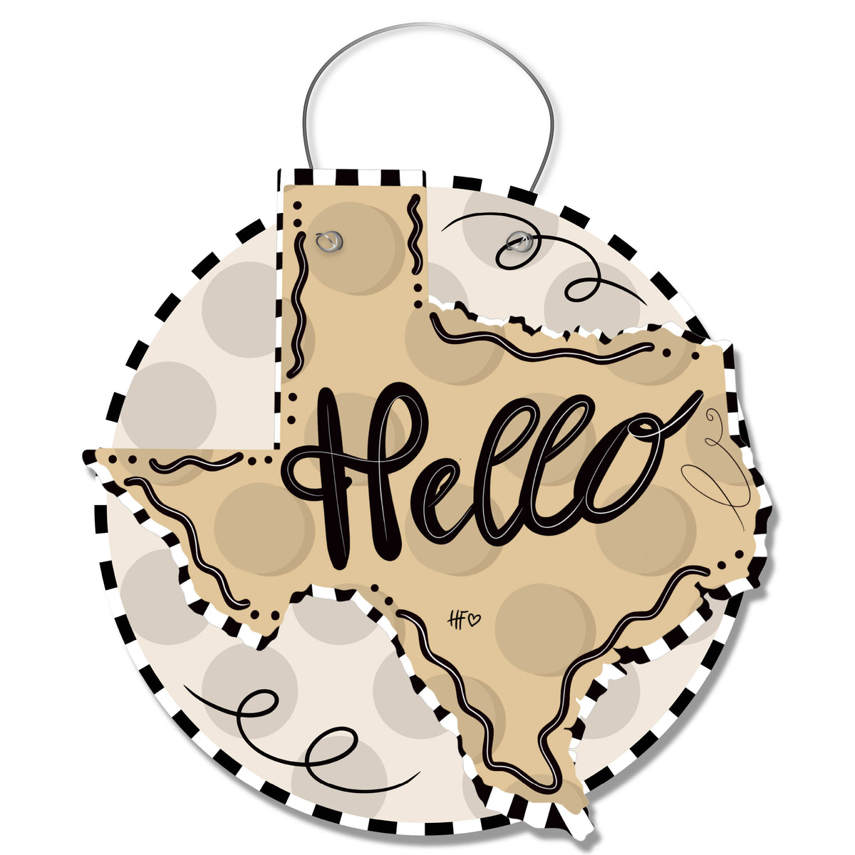 Dot States Texas Door Hanger