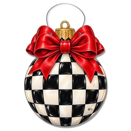 The Fancy Checkered Christmas Door Hanger