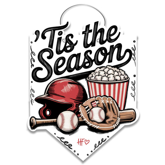 Tis the Season Baseball Door Hanger