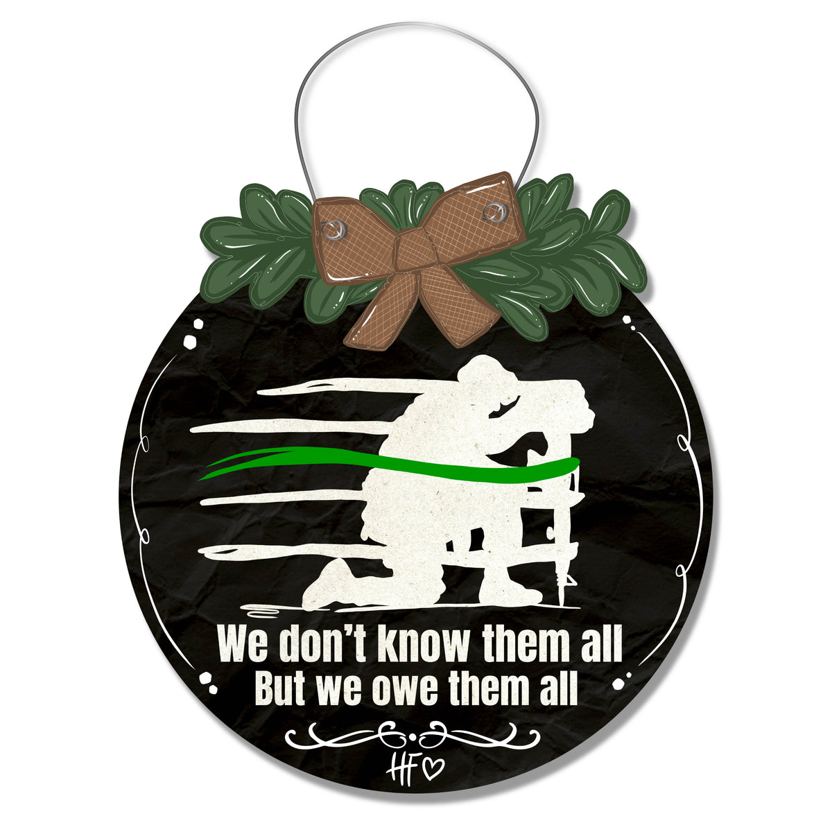 Veteran Memorial Wreath Door Hanger