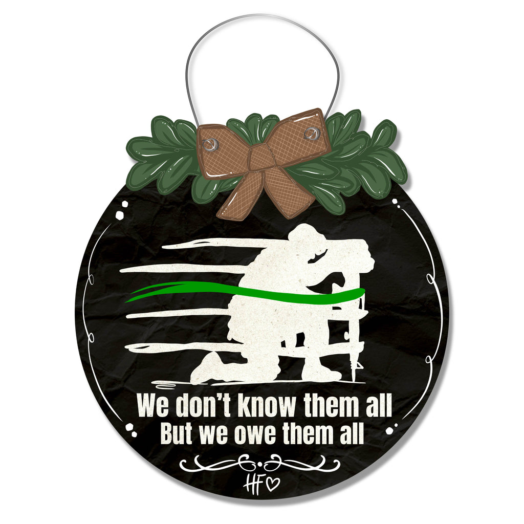 Veteran Memorial Wreath Door Hanger
