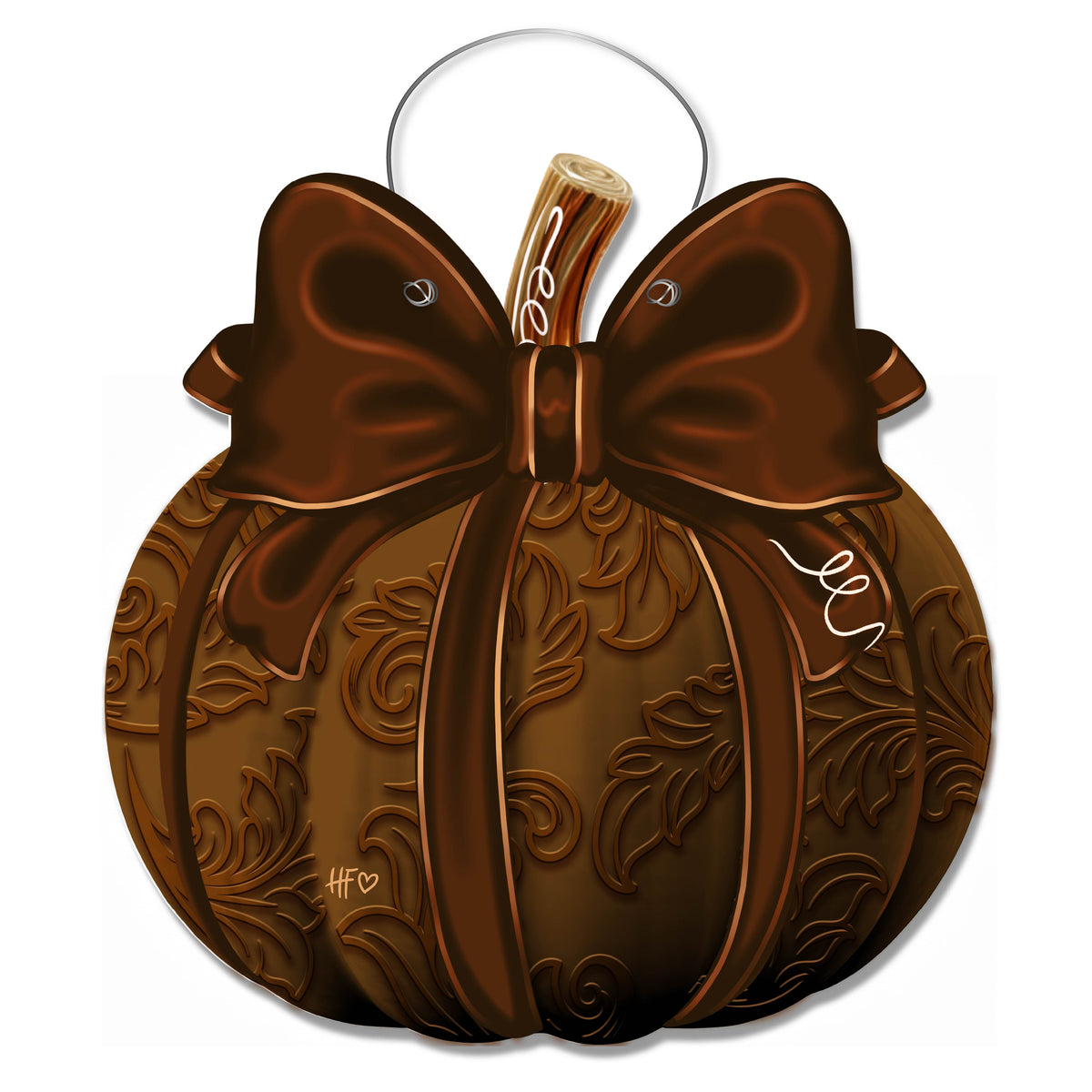 Western Tooled Pumpkin Door Hanger