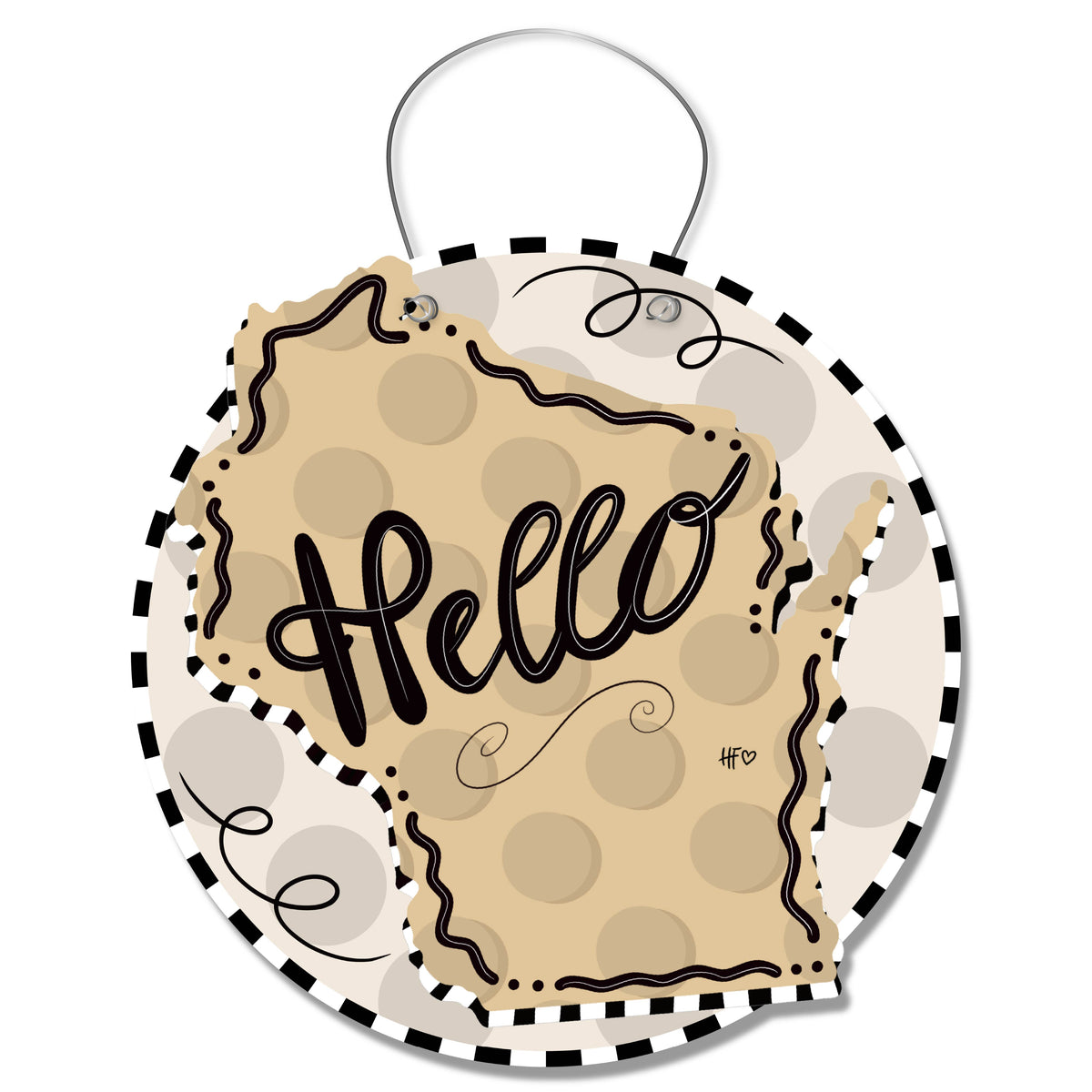 Dot States Wisconsin Door Hanger